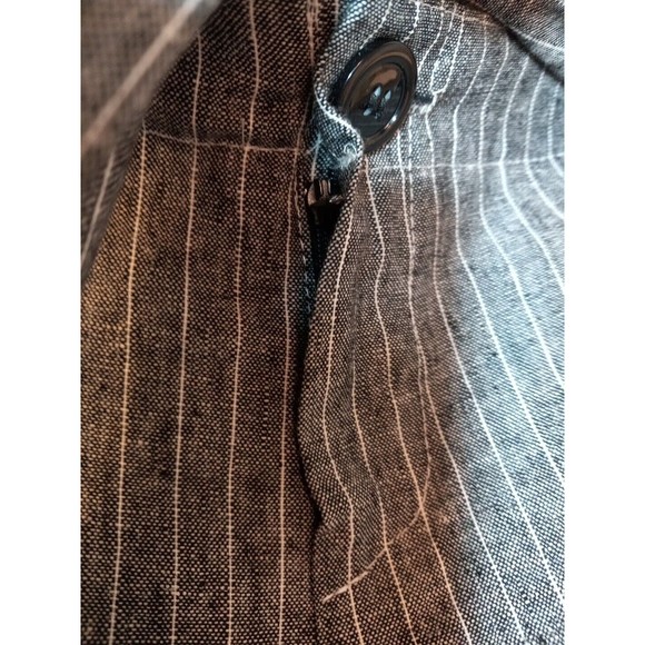 Spring Street Womens Linen Blend  Grey/white Striped Dress Pants Size 11 - Picture 5 of 13